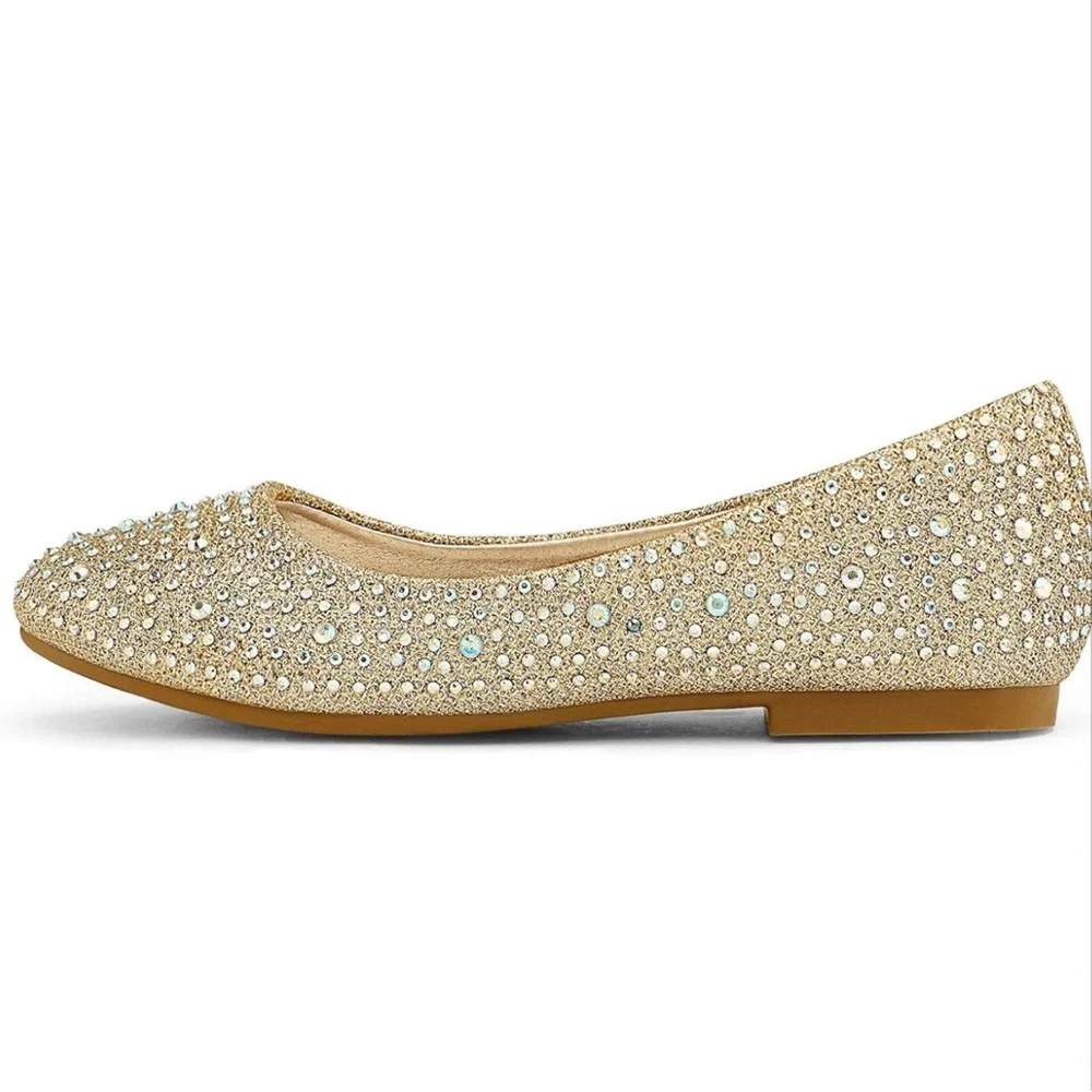 Dream Pairs Girls Glitter Slip On Ballerina Flats, Size 1